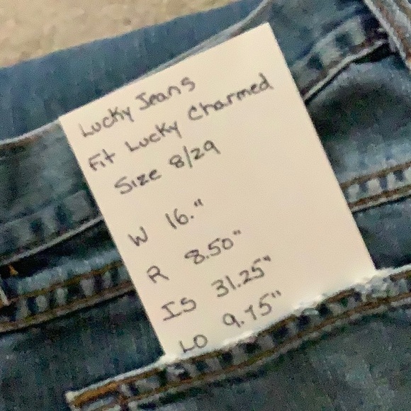 Vintage Lucky Brand ‘Lucky Charmed’ Boot Cut Rip & Repair Jeans USA Size 8 / 29 - Picture 11 of 11
